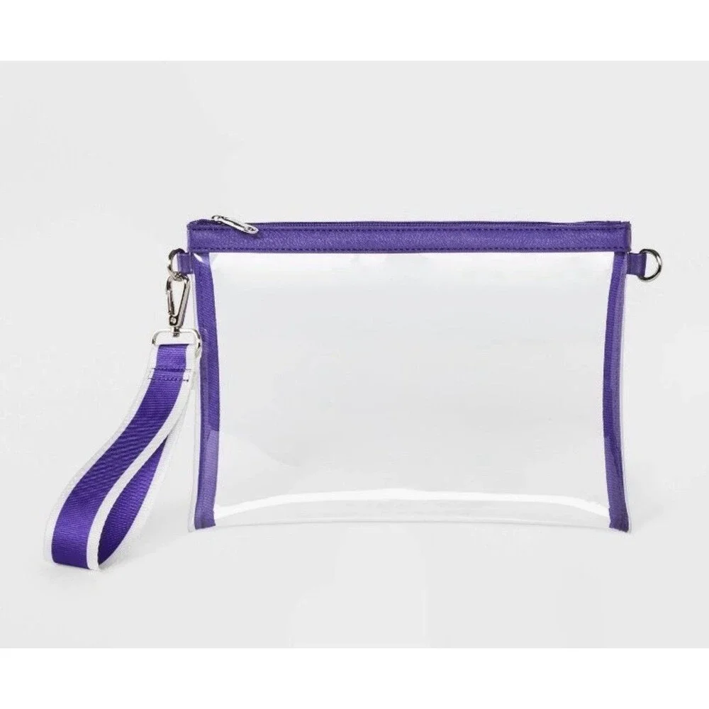 Game Day Clear Wristlet Clutch Wild Fable Purple